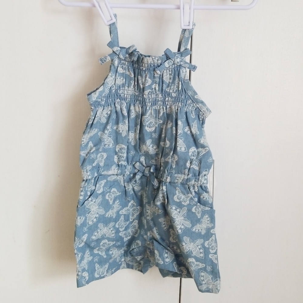 Koala Kids 6m girls denim butterfly shorts romper